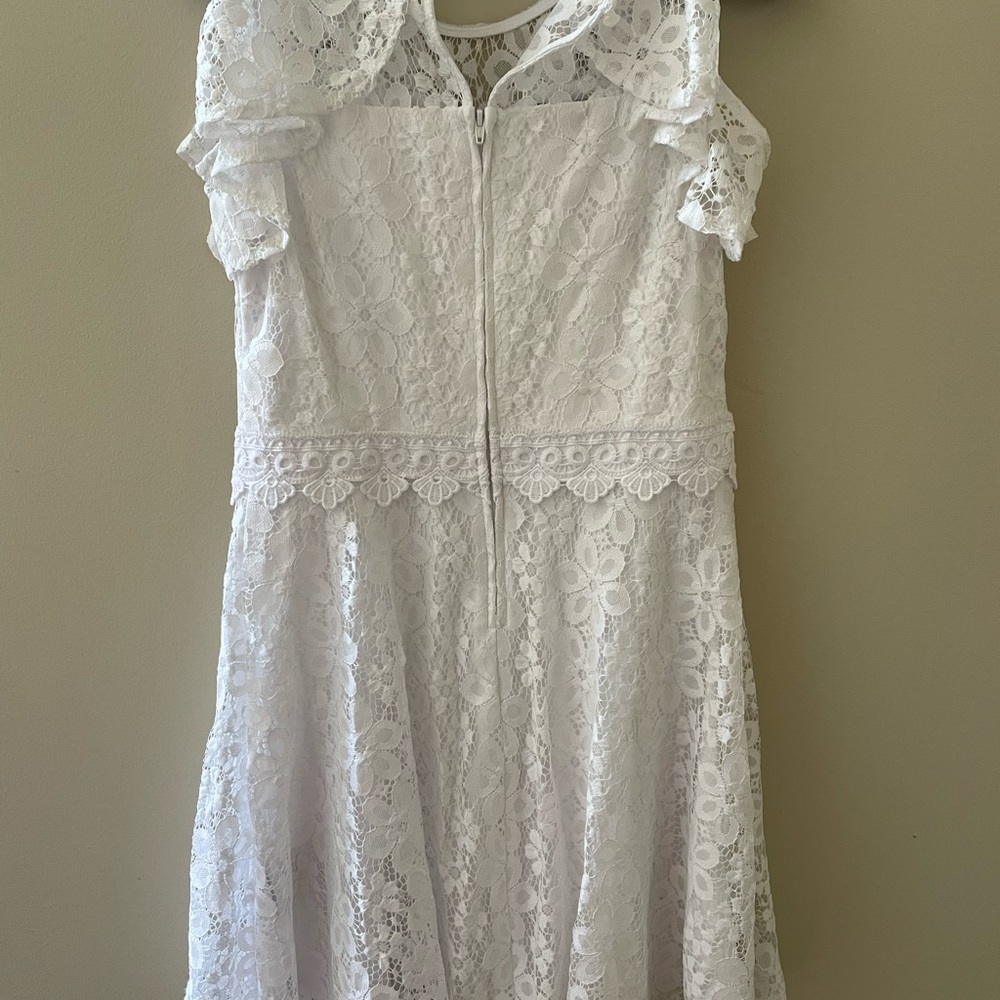 Girls lined white lace dress size 16 - Picture 3 of 4